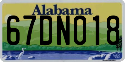 AL license plate 67DN018