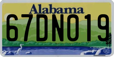 AL license plate 67DN019