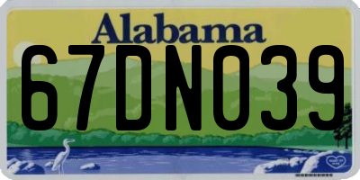 AL license plate 67DN039