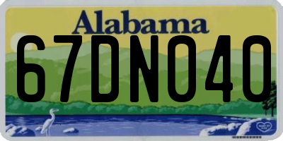 AL license plate 67DN040