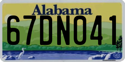 AL license plate 67DN041