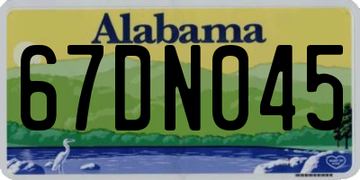 AL license plate 67DN045
