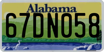 AL license plate 67DN058