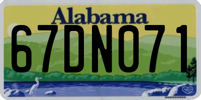 AL license plate 67DN071
