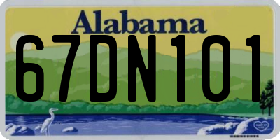 AL license plate 67DN101