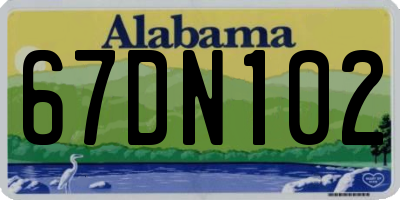AL license plate 67DN102