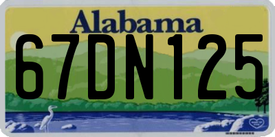 AL license plate 67DN125