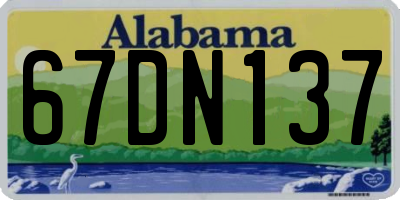 AL license plate 67DN137