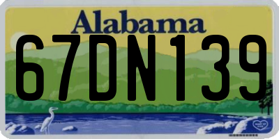 AL license plate 67DN139