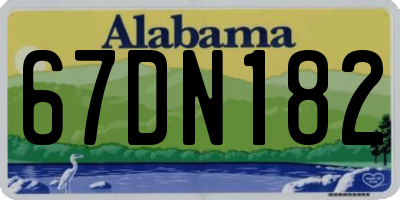 AL license plate 67DN182