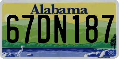 AL license plate 67DN187