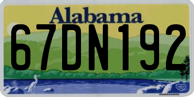 AL license plate 67DN192