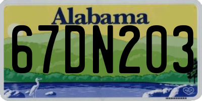 AL license plate 67DN203