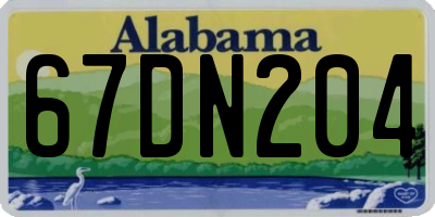 AL license plate 67DN204