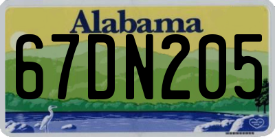 AL license plate 67DN205