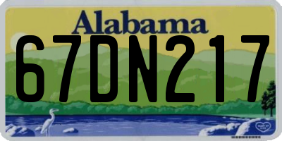AL license plate 67DN217