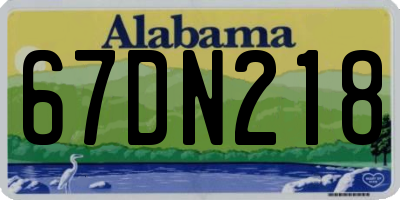 AL license plate 67DN218