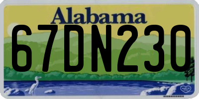 AL license plate 67DN230