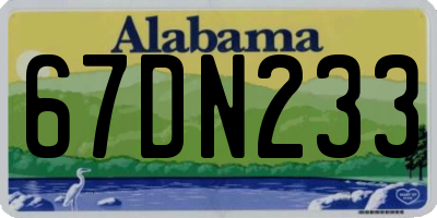 AL license plate 67DN233