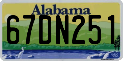 AL license plate 67DN251