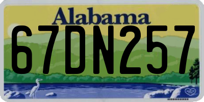 AL license plate 67DN257