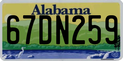 AL license plate 67DN259