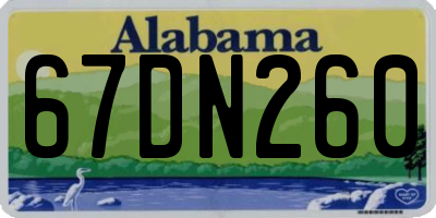 AL license plate 67DN260