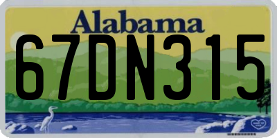 AL license plate 67DN315