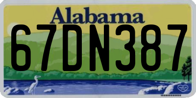 AL license plate 67DN387