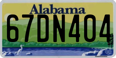 AL license plate 67DN404