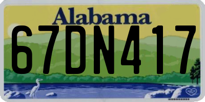 AL license plate 67DN417