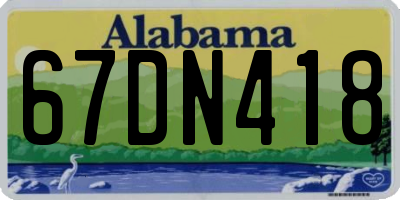 AL license plate 67DN418