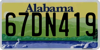 AL license plate 67DN419