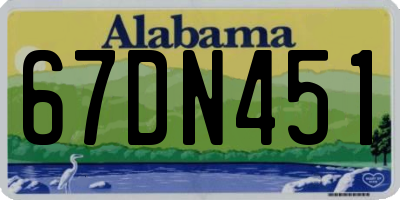 AL license plate 67DN451