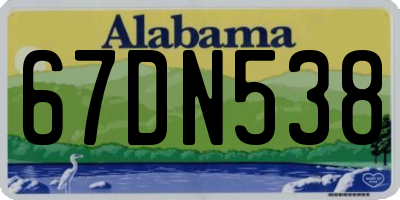 AL license plate 67DN538