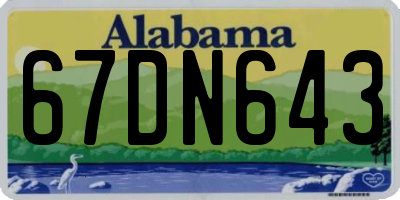 AL license plate 67DN643