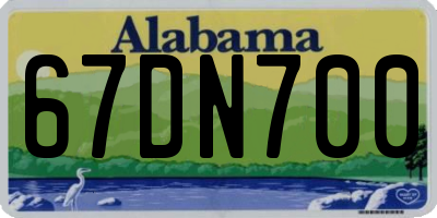 AL license plate 67DN700
