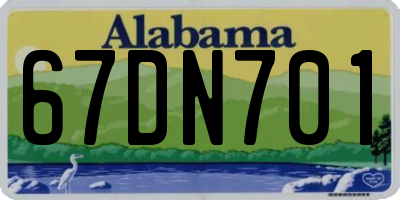 AL license plate 67DN701