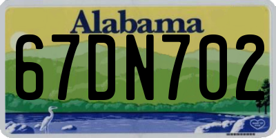 AL license plate 67DN702