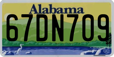 AL license plate 67DN709
