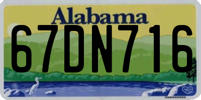 AL license plate 67DN716