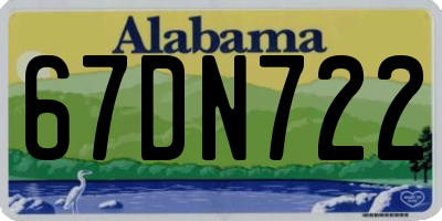 AL license plate 67DN722