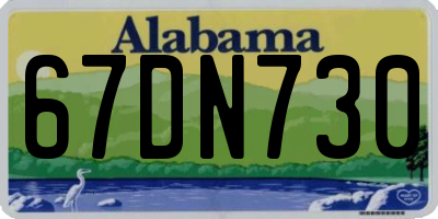 AL license plate 67DN730