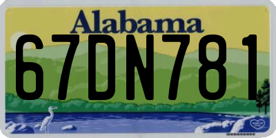 AL license plate 67DN781