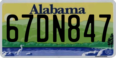AL license plate 67DN847