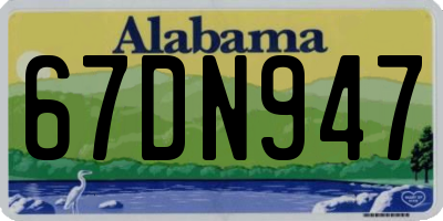 AL license plate 67DN947