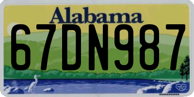 AL license plate 67DN987