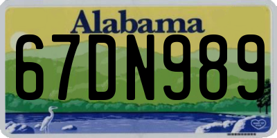 AL license plate 67DN989