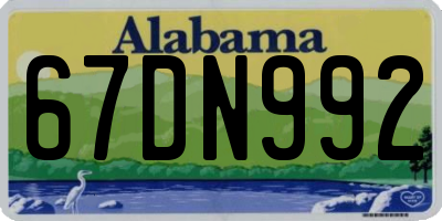AL license plate 67DN992