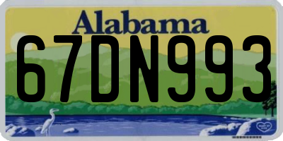 AL license plate 67DN993